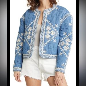 Treasure & Bond Soutache Embroidered Quilted Cotton Jacket